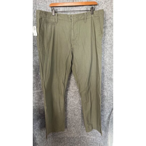 Mens Old Navy Pants 2 pair Broken in Straight Green & Khaki 38/34 New Cotton - Picture 5 of 8